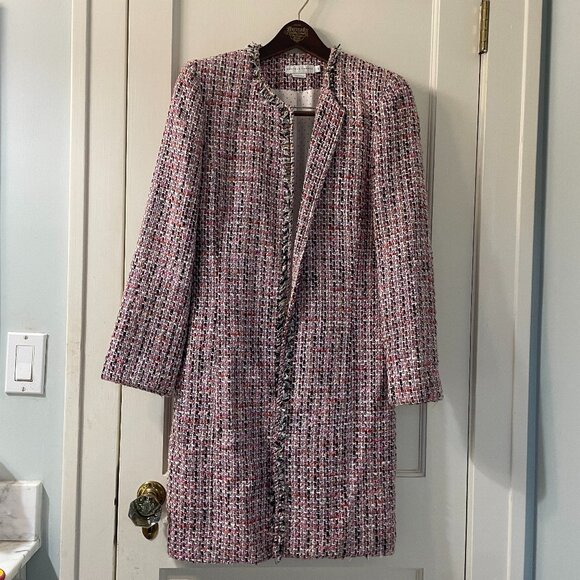 Vintage Garfield & Marks Pinks Long Tweed Made in USA‎ Mix Jacket Size 6 - Picture 2 of 6